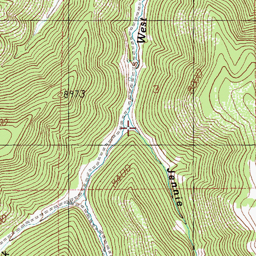 Topographic Map of Jennie Canyon, UT