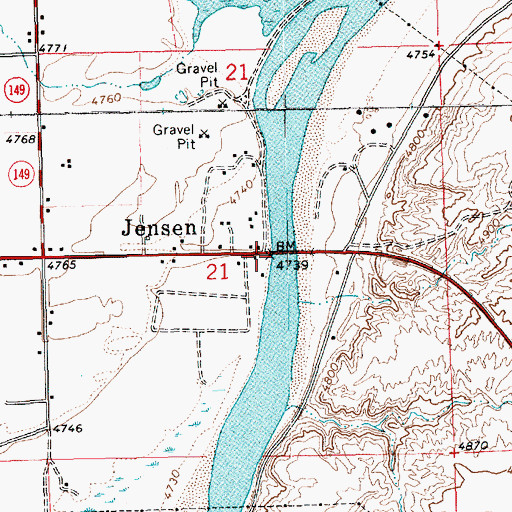 Topographic Map of Jensen, UT