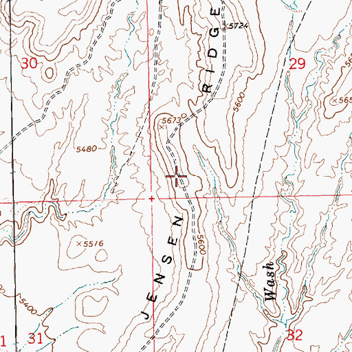 Topographic Map of Jensen Ridge, UT