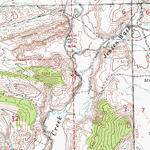 Topographic Map of Jensen Wash, UT