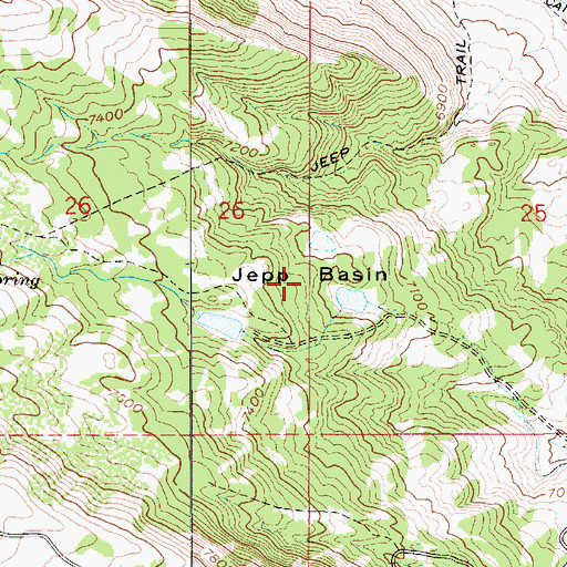 Topographic Map of Jepp Basin, UT