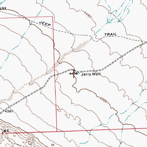 Topographic Map of Jerry Well, UT
