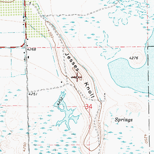 Topographic Map of Jesses Knoll, UT