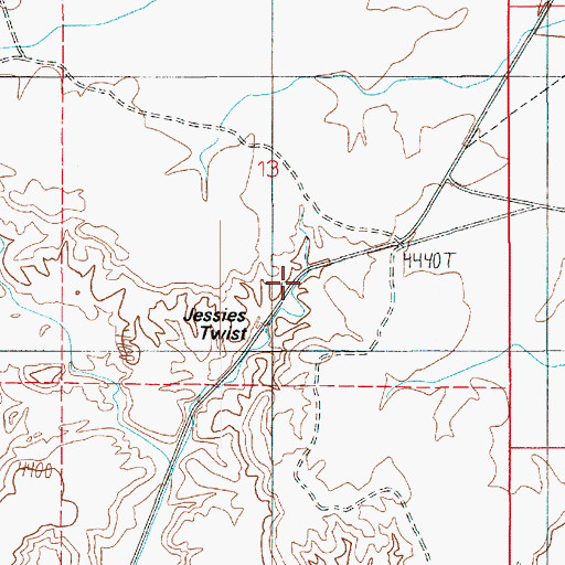 Topographic Map of Jessies Twist, UT