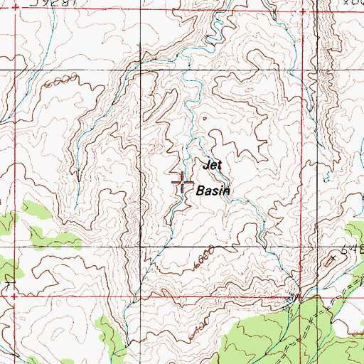 Topographic Map of Jet Basin, UT