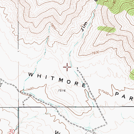 Topographic Map of Jim Canyon, UT