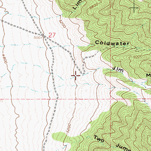 Topographic Map of Jim May Canyon, UT