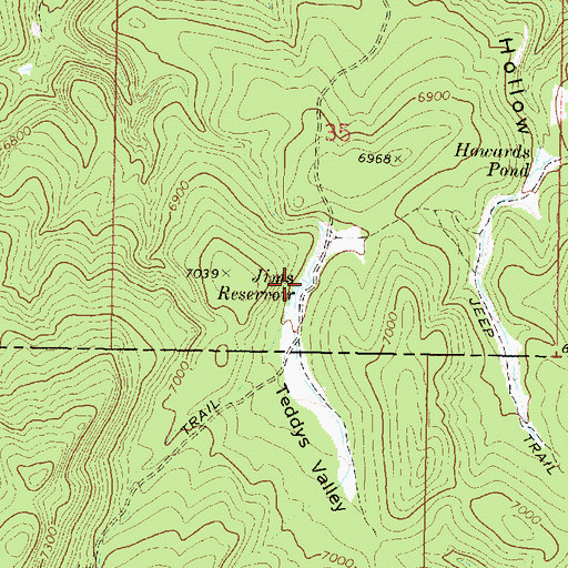Topographic Map of Jims Reservoir, UT