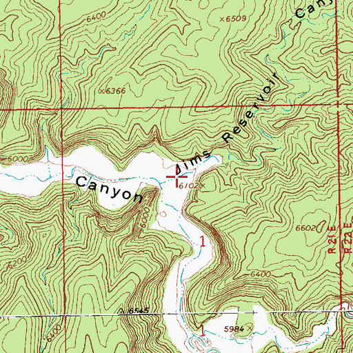 Topographic Map of Jims Reservoir Canyon, UT