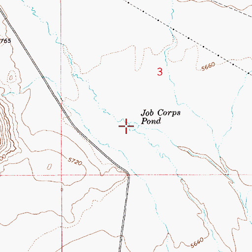 Topographic Map of Job Corps Pond, UT