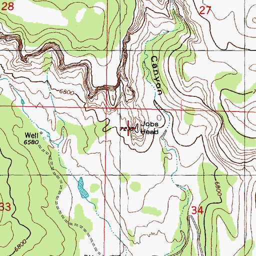 Topographic Map of Jobs Head, UT