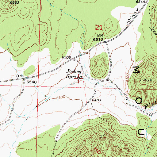 Topographic Map of Jockey Spring, UT