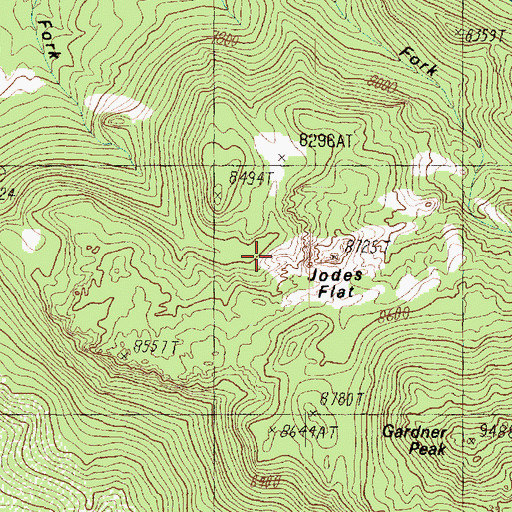 Topographic Map of Jodes Flat, UT