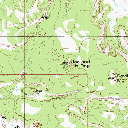 Topographic Map of Joe and His Dog, UT