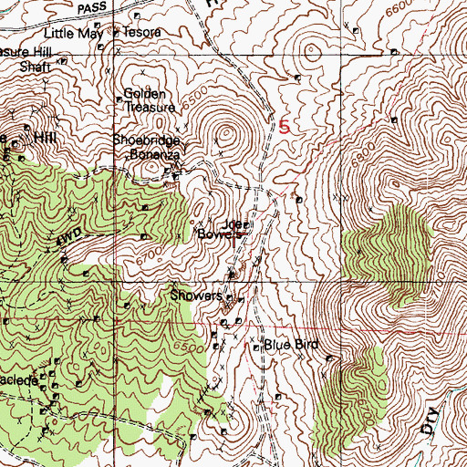 Topographic Map of Joe Bowers, UT