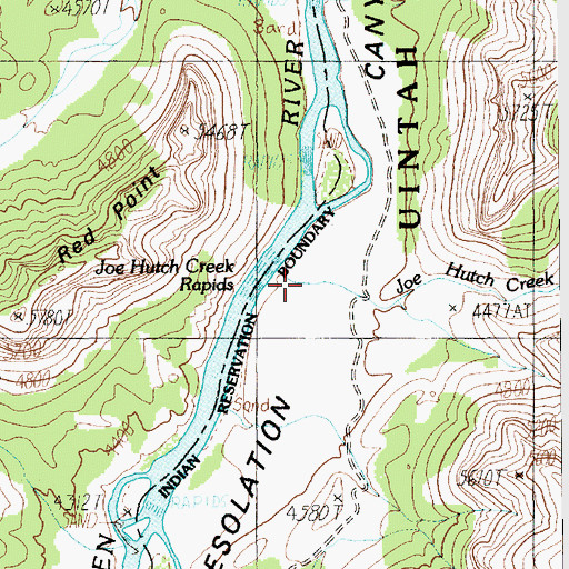 Topographic Map of Joe Hutch Creek, UT