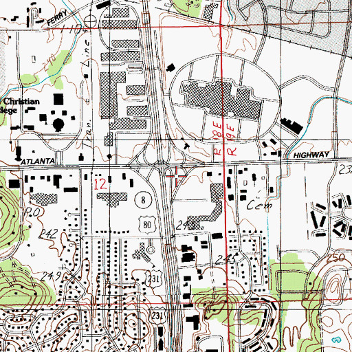 Topographic Map of Union Square Shopping Center, AL