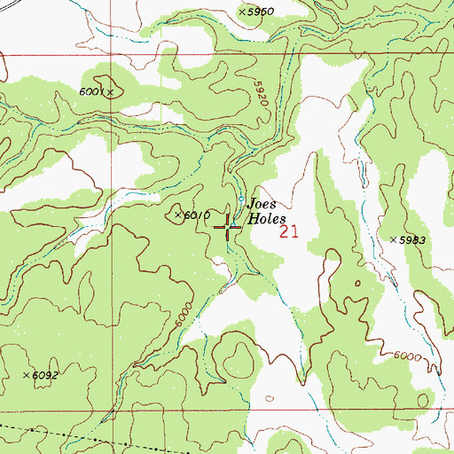 Topographic Map of Joes Holes, UT