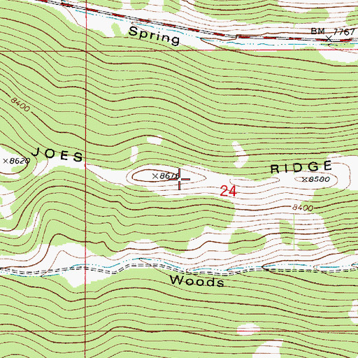 Topographic Map of Joes Ridge, UT
