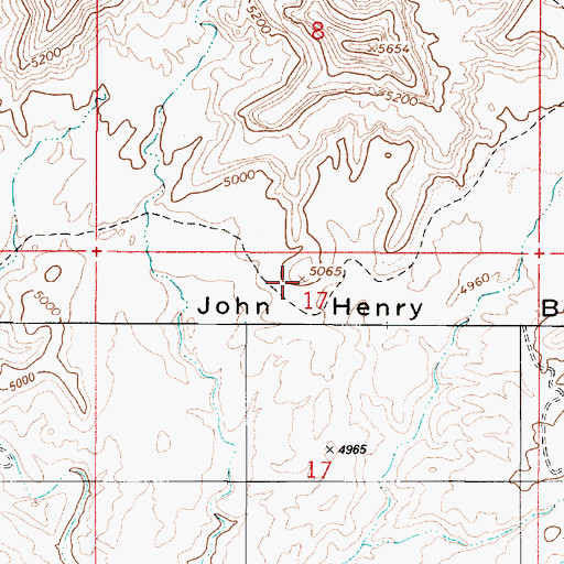 Topographic Map of John Henry Bench, UT