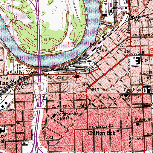 Topographic Map of University Center School, AL
