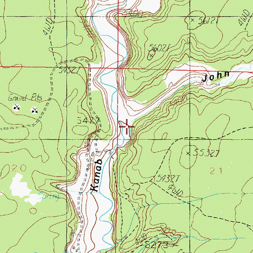 Topographic Map of John R Canyon, UT