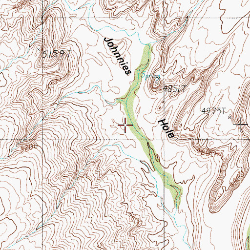 Topographic Map of Johnnies Hole, UT
