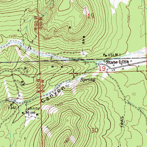 Topographic Map of Johnny Canyon, UT