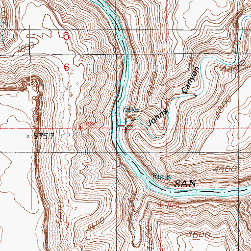 Topographic Map of Johns Canyon, UT
