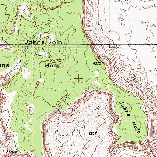 Topographic Map of Johns Hole, UT