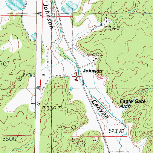 Topographic Map of Johnson, UT
