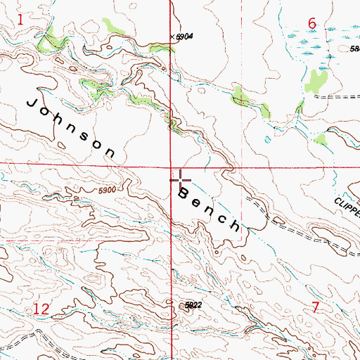 Topographic Map of Johnson Bench, UT