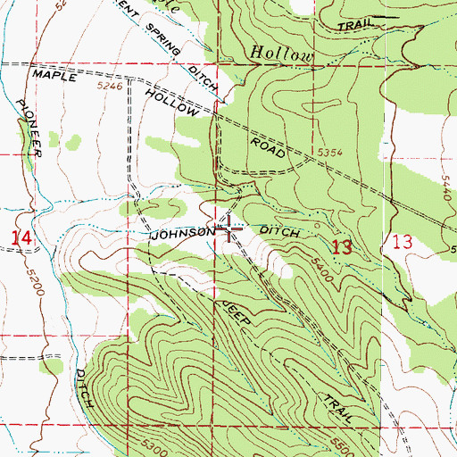 Topographic Map of Johnson Ditch, UT