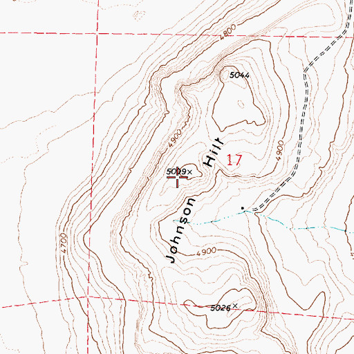 Topographic Map of Johnson Hill, UT