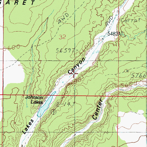Topographic Map of Johnson Lakes, UT