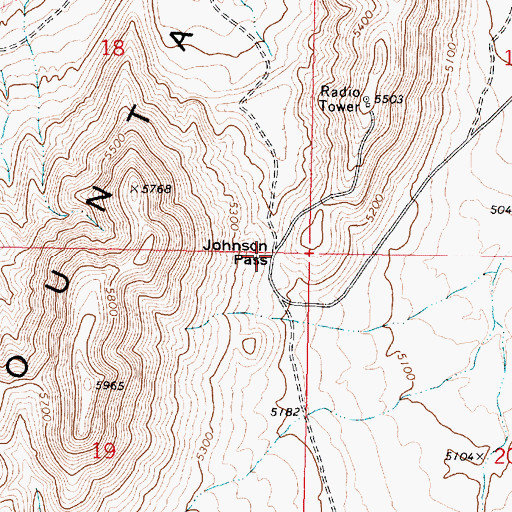 Topographic Map of Johnson Pass, UT