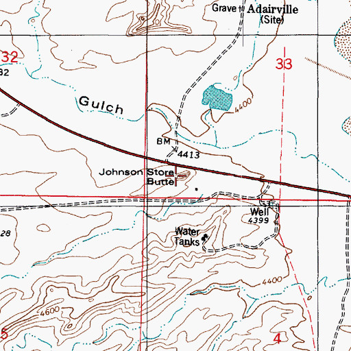 Topographic Map of Johnson Store Butte, UT