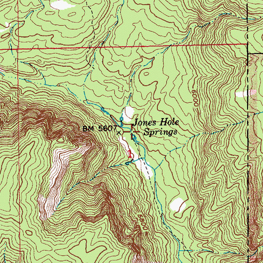 Topographic Map of Jones Hole Springs, UT