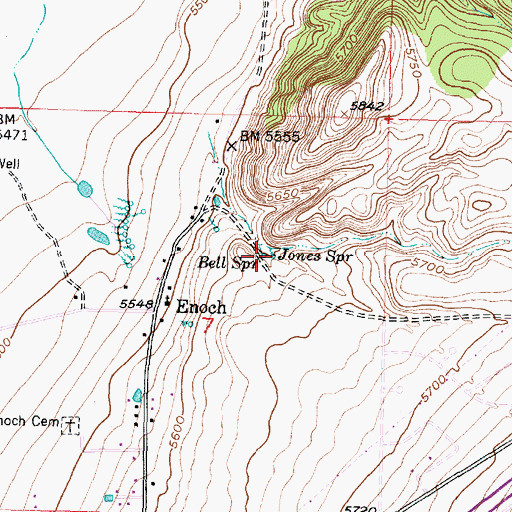 Topographic Map of Jones Spring, UT