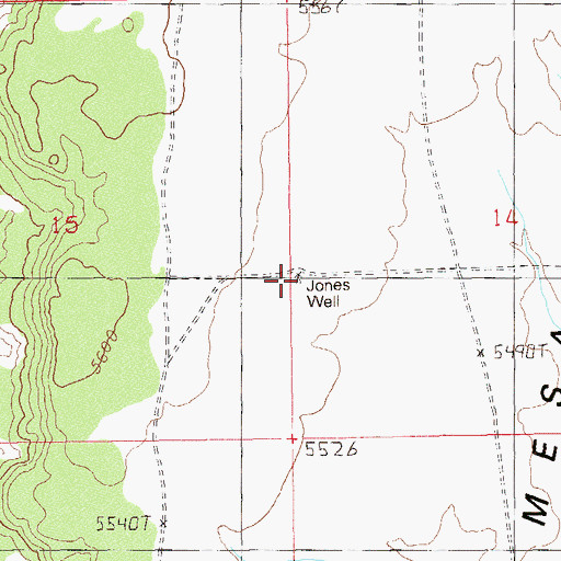 Topographic Map of Jones Well, UT