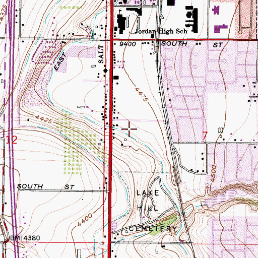 Topographic Map of Jordan High School, UT