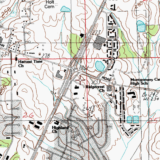 Topographic Map of Vaughn Plaza Shopping Center, AL