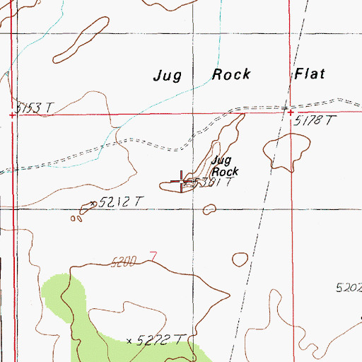 Topographic Map of Jug Rock, UT