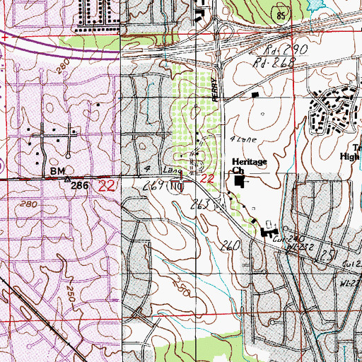 Topographic Map of Vaughn Road Park, AL