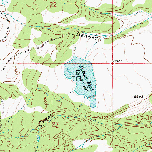 Topographic Map of Julius Flat Reservoir, UT