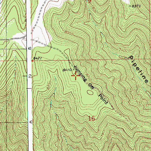 Topographic Map of Jumping Off Point, UT