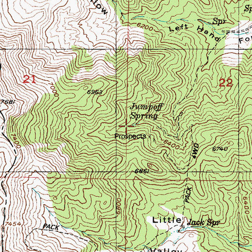 Topographic Map of Jumpoff Spring, UT