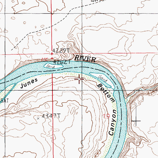 Topographic Map of Junes Bottom, UT