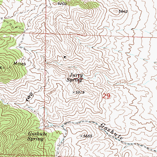 Topographic Map of Jurry Spring, UT