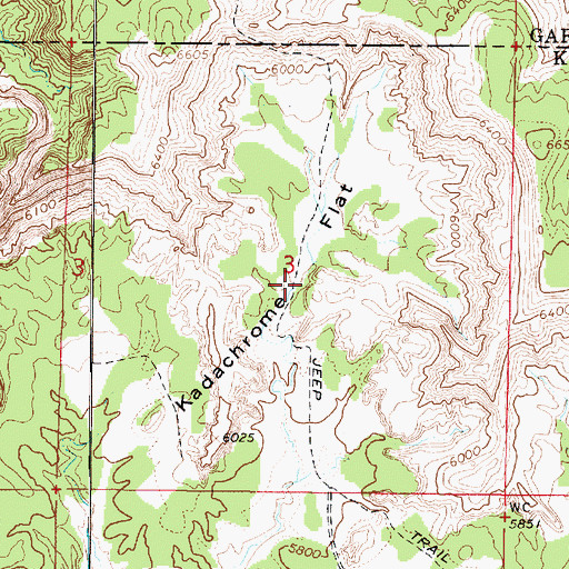Topographic Map of Kodachrome Flat, UT